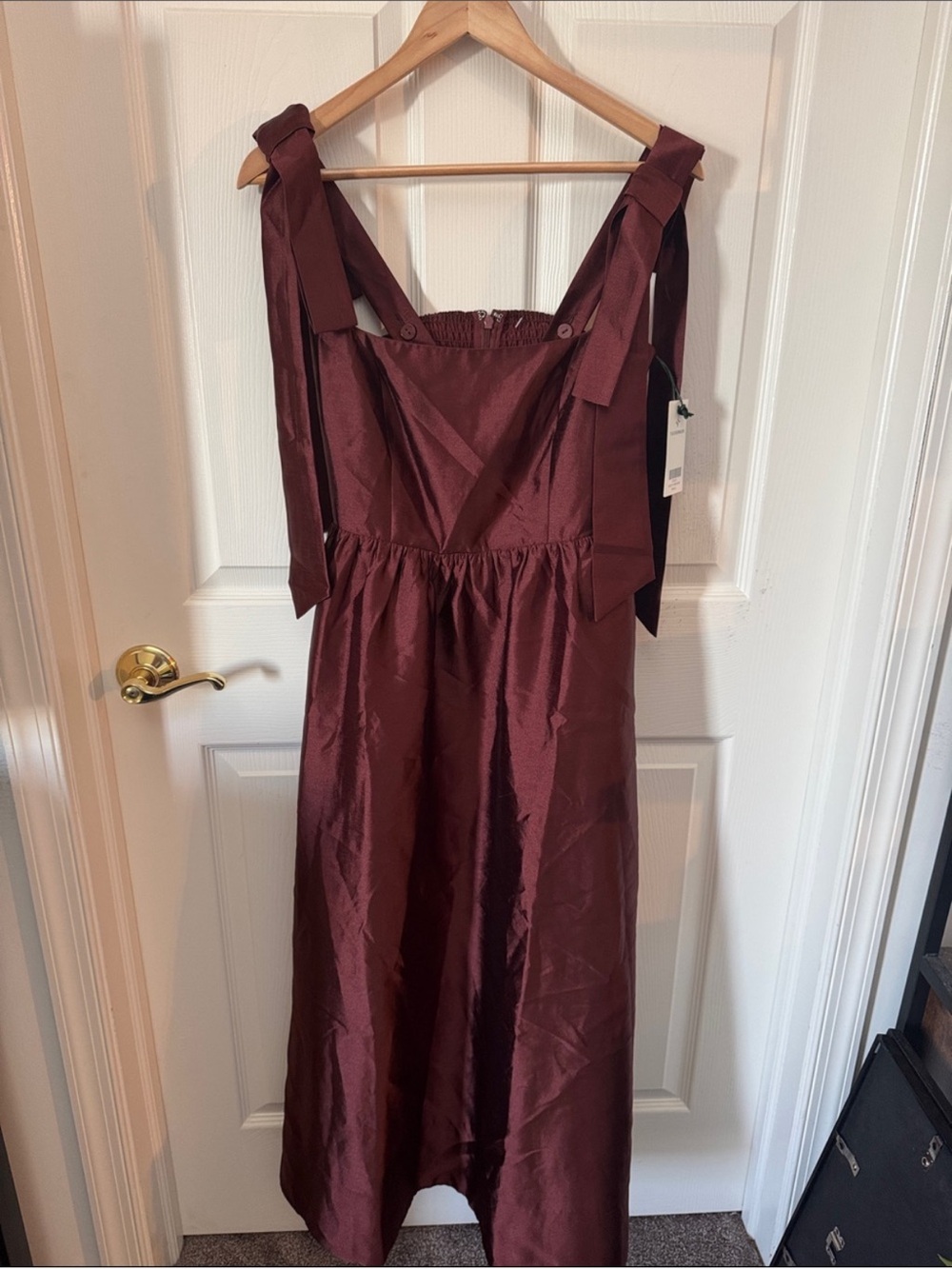 Tuckernuck Oxblood Dupioni Bow Esme Dress